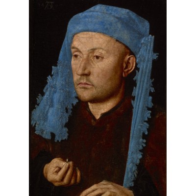 Puzzle Grafika-F-32817 Jan van Eyck - Portrait of a Man with a Blue Chaperon, 1430-33