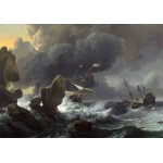 Puzzle  Grafika-F-32836 Ludolf Backhuysen: Ships in Distress off a Rocky Coast, 1667