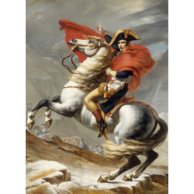 Puzzle Grafika-F-33318 Jacques-Louis David: Bonaparte beim Überschreiten der Alpen am Großen Sankt Bernhard