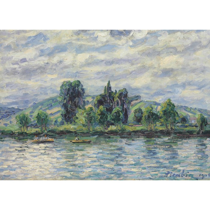 Puzzle  Grafika-F-33403 Francis Picabia - Ufer der Yonne, Sonnenspiegelung, 1906