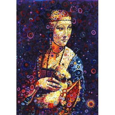 Puzzle Grafika-T-00890 Leonardo da Vinci: Lady with an Ermine, by Sally Rich