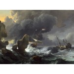 Puzzle   Ludolf Backhuysen: Ships in Distress off a Rocky Coast, 1667
