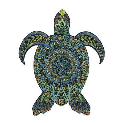 Harmandi-Puzzle-Creatif-90024 Holzpuzzle - Die Tropische Schildkröte