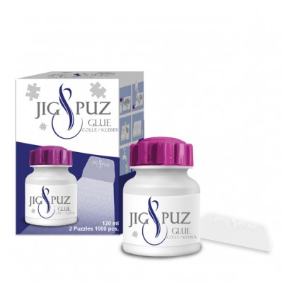 Jig-and-Puz-80019 Kleber für 2 x 1000 Teile Puzzles mit Spatel
