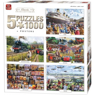 King-Puzzle-05210 5 Puzzles - Compendium, Classic Collection
