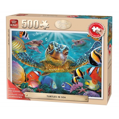 Puzzle King-Puzzle-05534 XXL Teile - Turtles in the Sea