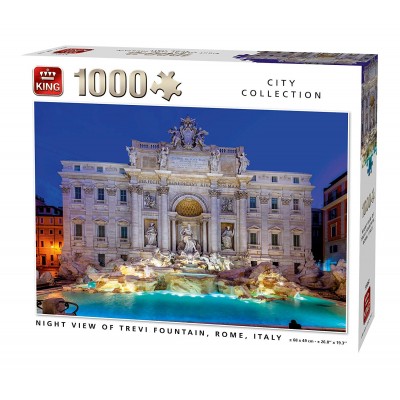 Puzzle King-Puzzle-55852 Night View of Trevi Fountain Rome