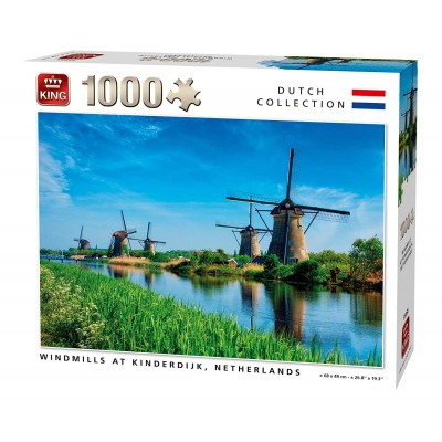 Puzzle King-Puzzle-55885 Windmills Kinderdijk Netherlands