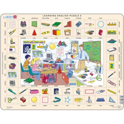 Larsen Rahmenpuzzle - Learning English 6: In der Schule 70 Teile Puzzle Larsen-EN6-GB