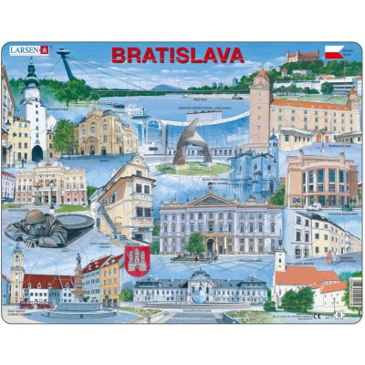 Larsen Rahmenpuzzle - Bratislava (auf Slowakisch) 65 Teile Puzzle Larsen-KH17-SL