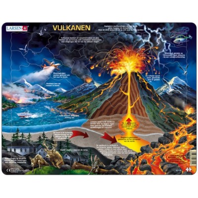 Larsen Rahmenpuzzle - Vulkanen (Holländisch) 70 Teile Puzzle Larsen-NB2-NL