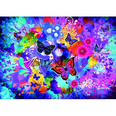 Grafika Bunte Blumen und Schmetterlinge 500 Teile Puzzle Grafika-F-32238