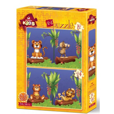 Art Puzzle 2 Puzzles - The Friends in The Forest 12 Teile Puzzle Art-Puzzle-4488