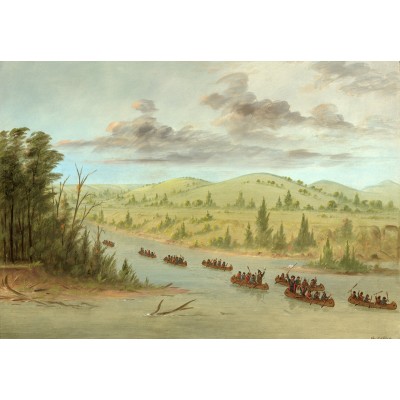 Grafika Kids George Catlin: La Salle's Party Entering the Mississippi in Canoes. February 6, 1682, 1847-1848 12 Teile Pu