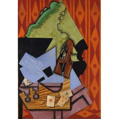 Grafika Kids Juan Gris: Violine und Spielkarten auf einer Tabelle, 1913 204 Teile Puzzle Grafika-F-31952