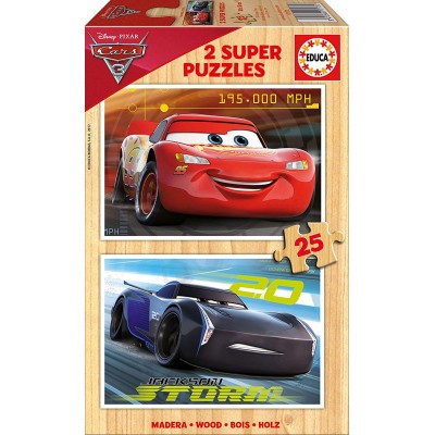 Educa 2 Holzpuzzles - Cars 25 Teile Puzzle Educa-17173