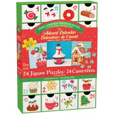 Eurographics Adventskalender - Süße Weihnachten - 24 Puzzles 50 Teile Puzzle Eurographics-8924-5666