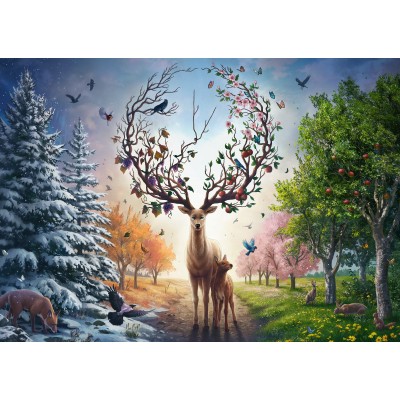 Image of Puzzle Der magische Hirsch und die vier Jahreszeiten