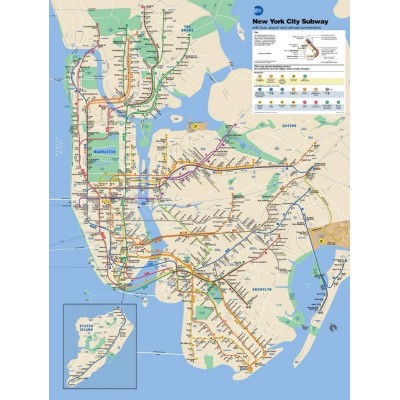 Puzzle New-York-Puzzle-SW101 XXL Teile - New York Subway Map