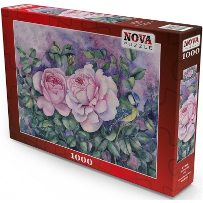 Puzzle Nova-Puzzle-41096 Zwei rosa Rosen