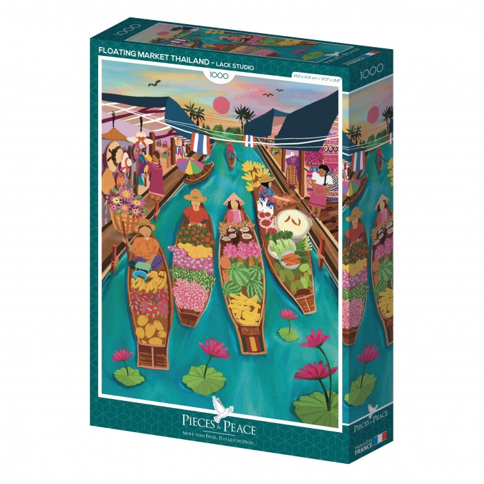 Puzzle  Pieces-Peace-F-00136 Schwimmender Markt Thailand