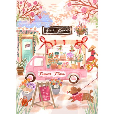 Puzzle Pieces-Peace-F-00210 Forever Flora, Blumenwagen